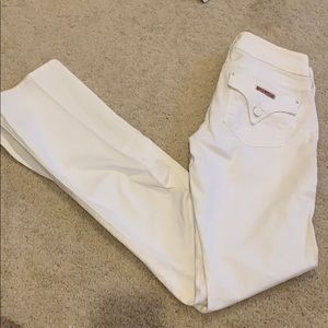 Hudson white straight legged denim